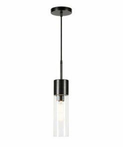 Camden&Wells - Lance Clear Glass Pendant - Blackened Steel