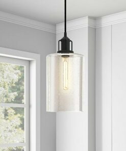 Camden&Wells - Nora Seeded Glass Pendant - Blackened Bronze
