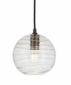 Camden&Wells - Wayve Textured Glass Pendant - Blackened Bronze