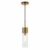 Camden&Wells - Lance Clear Glass Pendant - Brass