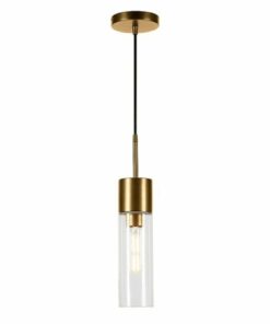 Camden&Wells - Lance Clear Glass Pendant - Brass