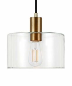 Camden&Wells - Henri Clear Glass Pendant - Brass