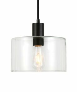 Camden&Wells - Henri Clear Glass Pendant - Blackened Bronze