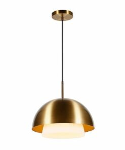 Camden&Wells - Octavia White Frosted Glass Pendant - Brass