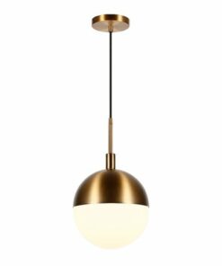 Camden&Wells - Orb Large Globe Frosted Glass Pendant - Brass