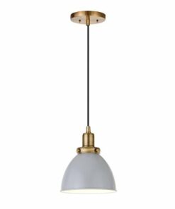 Camden&Wells - Madison 8" Metal Pendant - Cool Gray/Brass