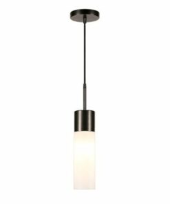 Camden&Wells - Lance White Milk Glass Pendant - Blackened Bronze