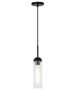 Camden&Wells - Kagan Clear Glass Mini Pendant - Blackened Steel