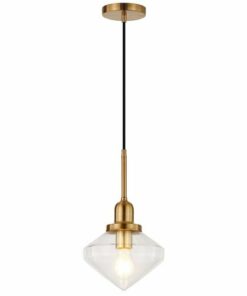 Camden&Wells - Zariza Clear Glass Pendant - Brass