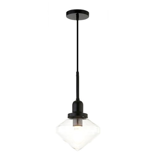 Camden&Wells - Zariza Clear Glass Pendant - Blackened Bronze