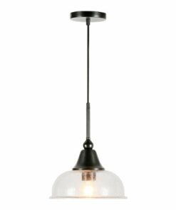 Camden&Wells - Magnolia Seeded Glass Pendant - Aged Steel