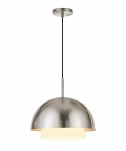 Camden&Wells - Octavia White Frosted Glass Pendant - Brushed Nickel