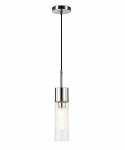 Camden&Wells - Lance Seeded Glass Pendant - Polished Nickel