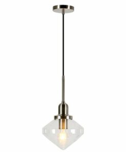 Camden&Wells - Zariza Clear Glass Pendant - Brushed Nickel