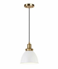 Camden&Wells - Madison 8" Metal Pendant - White/Brass