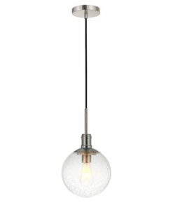 Camden&Wells - Walker Seeded Glass Pendant - Brushed Nickel