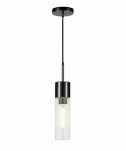 Camden&Wells - Lance Seeded Glass Pendant - Blackened Steel