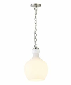 Camden&Wells - Verona 11" White Milk Glass Pendant - Brushed Nickel