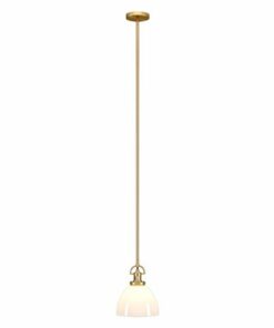 Camden&Wells - Rockwell White Milk Glass Pendant - Brass