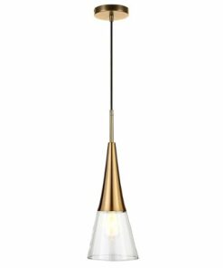 Camden&Wells - Myra Clear Glass Pendant - Brass