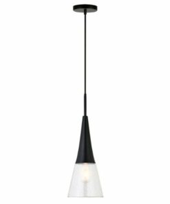 Camden&Wells - Myra Seeded Glass Pendant - Blackened Bronze
