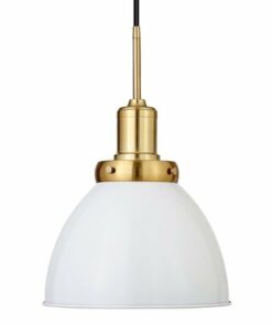 Camden&Wells - Madison 12" Metal Pendant - White/Brass