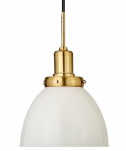 Camden&Wells - Madison 12" Metal Pendant - Pearled White/Brass