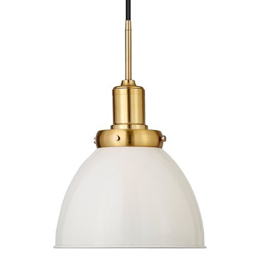 Camden&Wells - Madison 12" Metal Pendant - Pearled White/Brass