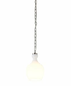 Camden&Wells - Verona 7" White Milk Glass Pendant - Brushed Nickel