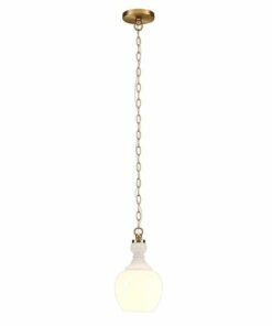 Camden&Wells - Verona 7" White Milk Glass Pendant - Brushed Brass