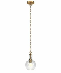 Camden&Wells - Verona 7" Clear Glass Pendant - Brushed Brass