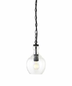 Camden&Wells - Verona 7" Clear Glass Pendant - Blackened Bronze