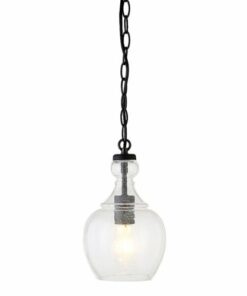 Camden&Wells - Verona 7" Seeded Glass Pendant - Blackened Bronze