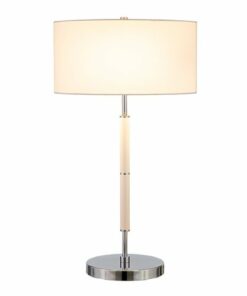 Camden&Wells - Simone Table Lamp - Matte White/Polished Nickel