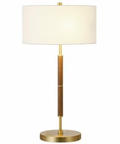 Camden&Wells - Simone Table Lamp - Rustic Oak/Brass