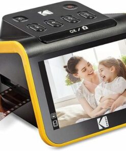 Kodak - Film & Slide Scanner, 5” LCD Screen, Portable Photo Viewer Convert Old Film Negatives & Slides to JPEG Digital Photos - Black