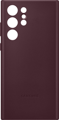 Samsung - Galaxy S22 Ultra Leather Case - Burgundy