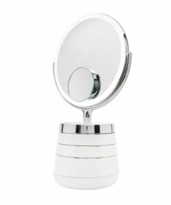 Sharper Image - Spastudio Vanity Plus 10-Inch LED Mirror with Storage - White