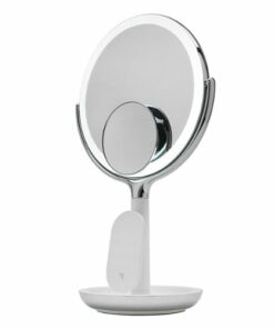 Sharper Image - Wireless Charger with Mirror Round LED 8inch - Silver