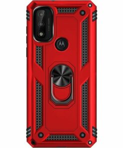 SaharaCase - Military Kickstand Series Case for Motorola Moto G Pure, G Power 2022, and G Play 2023 - Red