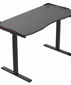 Highmore - Tron Electric Height Adjustable LED Gaming Desk - Black