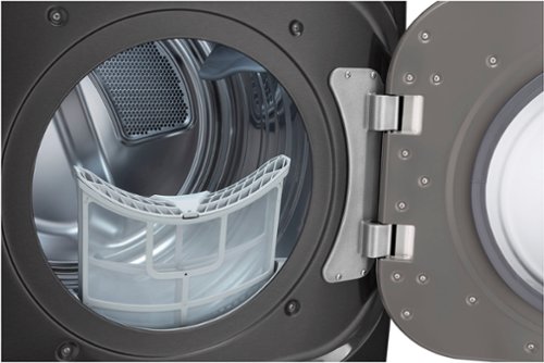 LG - 9.0 Cu. Ft. Stackable Smart Electric Dryer with Steam and Built-In Intelligence - Black Steel