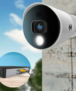 Night Owl - 8-Channel, 8-camera Indoor/Outdoor Wired 4K Ultra HD 2TB DVR Spotlight Surveillance System - White