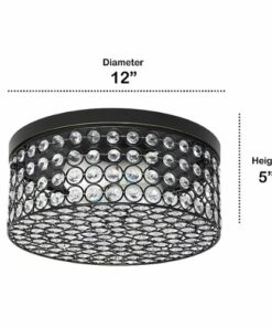 Lalia Home - Glam 2 Light 12 Inch Round Flush Mount - Restoration Bronze