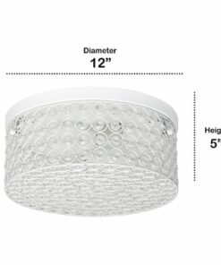 Lalia Home - Glam 2 Light 12 Inch Round Flush Mount - White