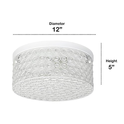 Lalia Home - Glam 2 Light 12 Inch Round Flush Mount - White