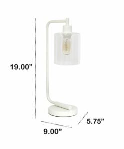 Lalia Home - Modern Iron 450lm Desk Lamp with Glass Shade - White