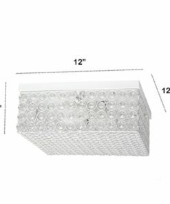Lalia Home - Glam 2 Light 12 Inch Square Flush Mount - White