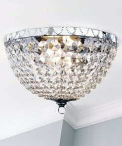 Lalia Home - Crystal Drop 2 Light Ceiling Flush Mount - Chrome