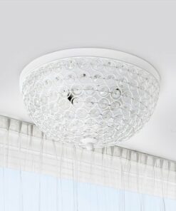 Lalia Home - Crystal Glam 2 Light Ceiling Flush Mount - White